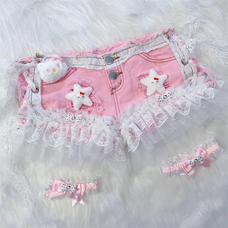 Pink Lace Shorts PA10030