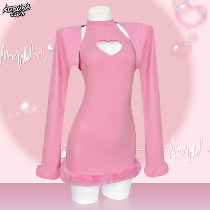 Heart-Trimmed Frayed Skirt KO116