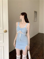 Blue Lace Slip Dress PL53191