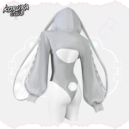 Grey Heart-Lock Floppy Bunny Jumpsuit MG22