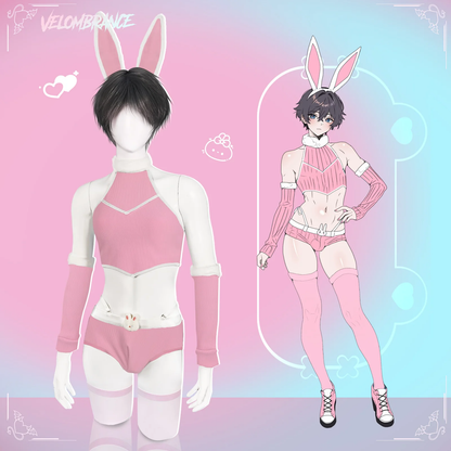 Cosplay Cute Bunny Ear Knitwear (5-Piece Set）AS06