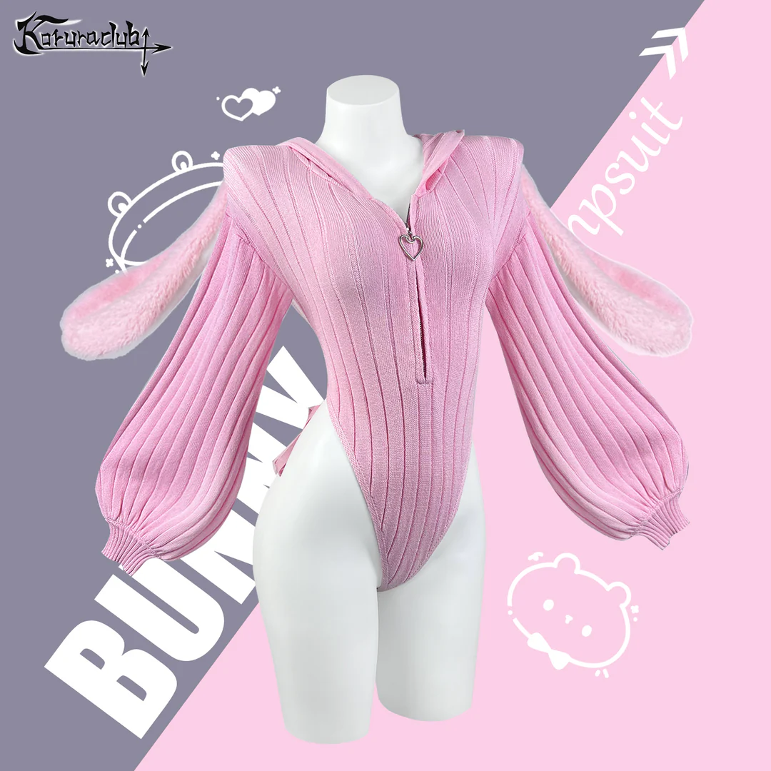 Pink Bunny Hoodie Bodysuit MG16