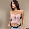 Romantic fishbone lace stitching camisole corset PL53450