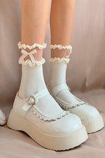 Lolita White Bow Short Cotton Socks PL53344