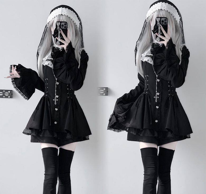 Bell-sleeved Lace Dress Set PA20348