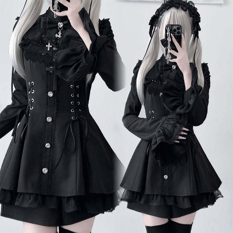 Bell-sleeved Lace Dress Set PA20348