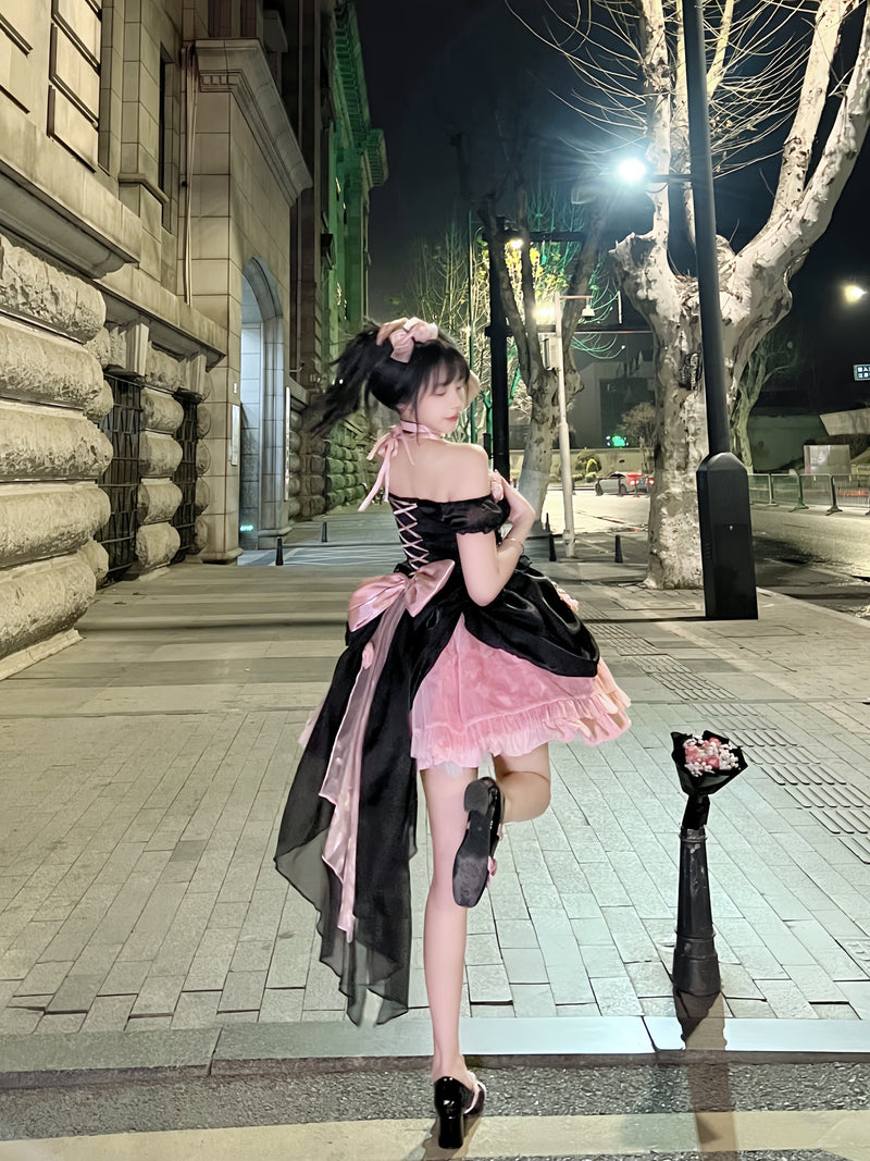 Black and Pink Princess Lolita Dress PL53365