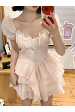 Pale pink princess waist dress PL53358