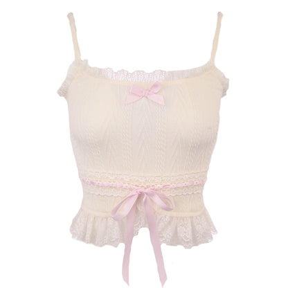twist-knit lace top PL53170