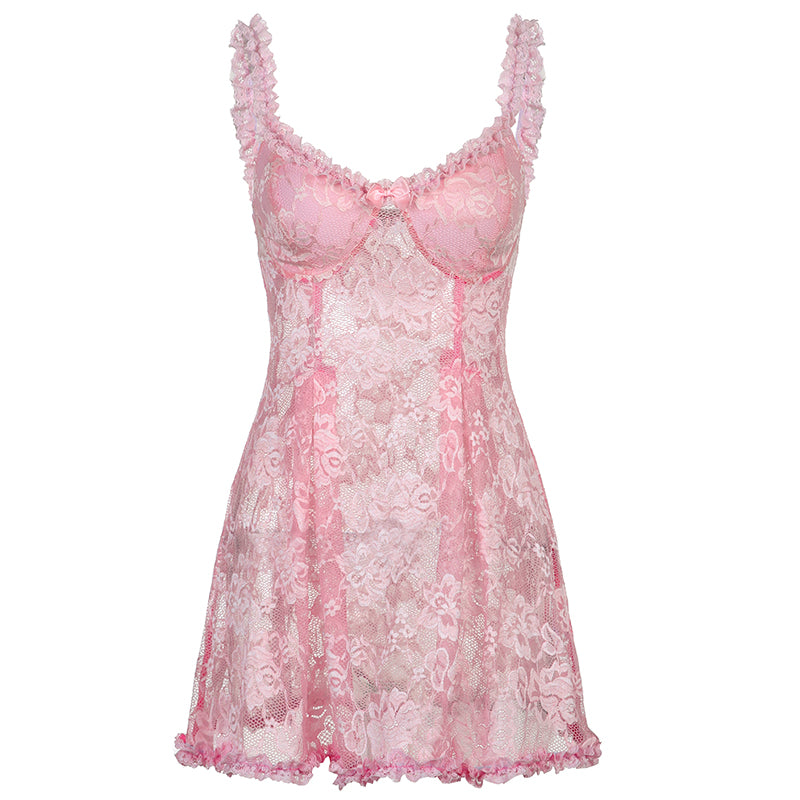 pink lace butterfly dress PL53120