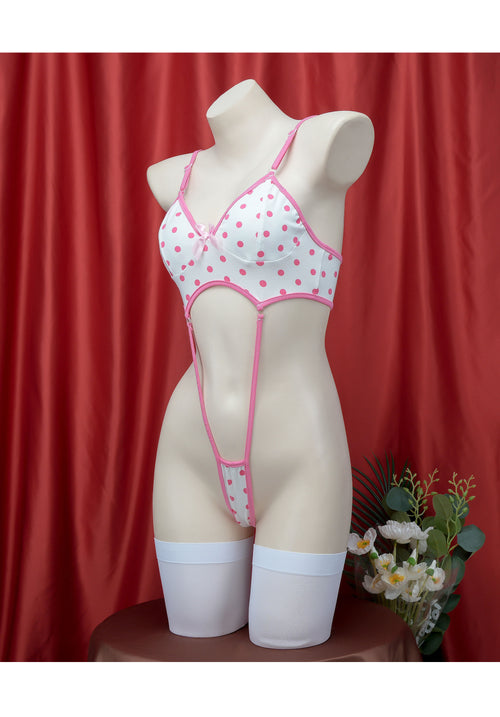 Polka Dot Suspender Bodysuit PA10138