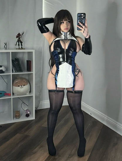 Blue And White Cyber Cheongsam KO61