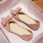 sparkling bow leather shoes PL52216