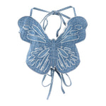 Blue Butterfly Denim Suspenders PL53003