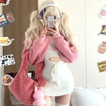 Cute plush knitted dress PL52886