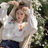 Woven Floral Doll Collar Shirt PL53081