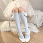 Lolita Bow Pom Cotton Socks PL52873