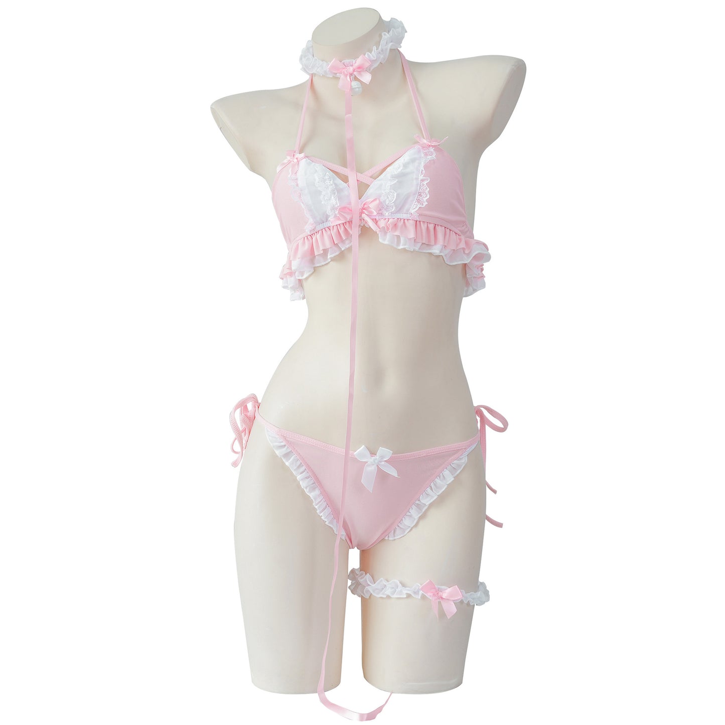 Cute Pink Lace Bikini Set PL53092