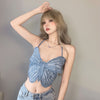 Blue Butterfly Denim Suspenders PL53003