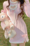 Pink Knitted Wool Dress PL52838