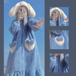 Cute blue long pajamas PL52746