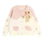 Pink Lovely Heart Knit Sweater PL52773