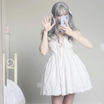 Cute white dress PL50875