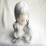 Silver long curly wig PL50703