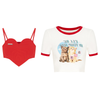 Cute cat t-shirt + heart top PL53039