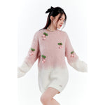 Ombre Pink Cherry Knit Sweater PL52806