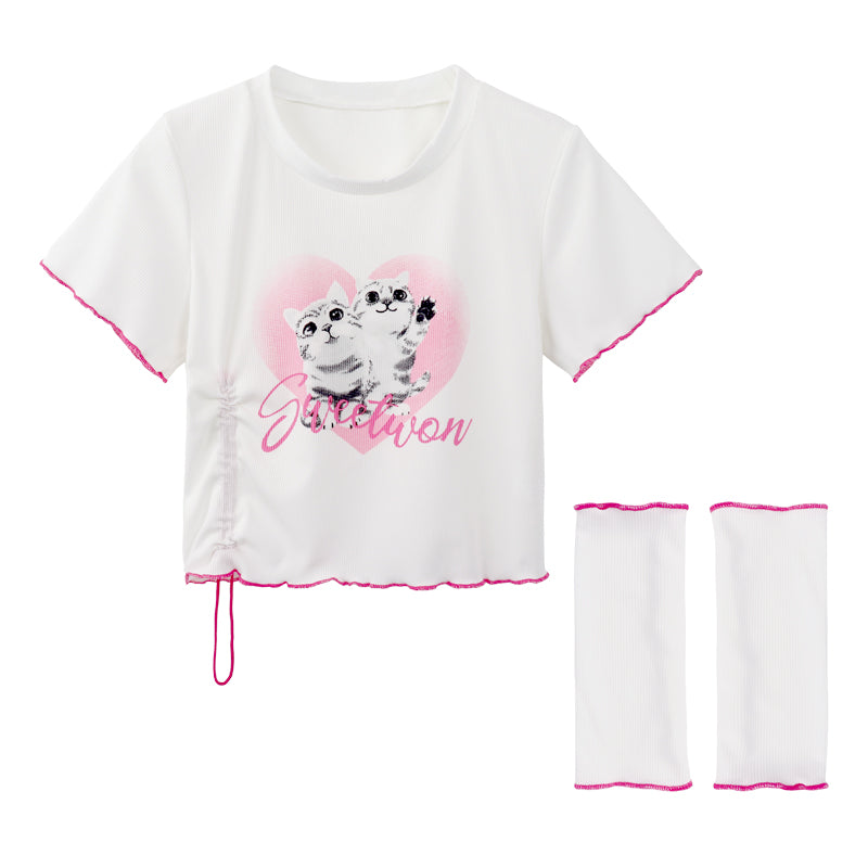 Cat Front Shoulder T-shirt PL53001