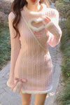 Pink Knitted Wool Dress PL52838