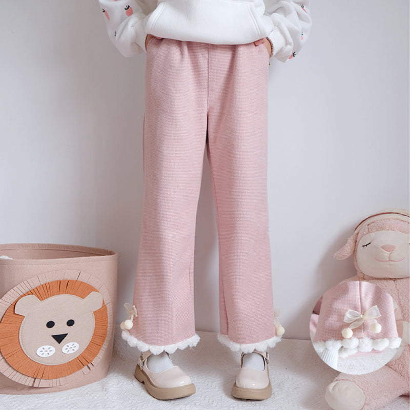 Cute bow thick straight-leg pants PL52866