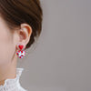 Alice Red Heart Drop Earrings PL53012