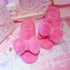 Cute Bow Knot Plush Slipper PL52783