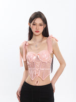 Pink Lace Strap Tank Top PL52983