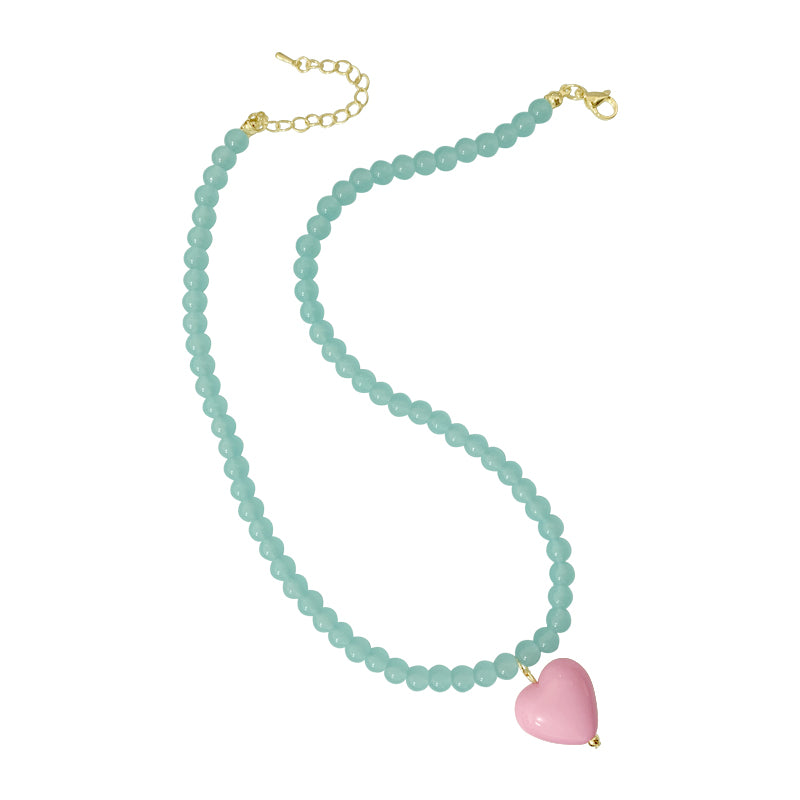 Powder Blue Heart Necklace PL52996