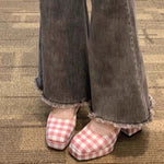 Cute Plaid High Heels PL53061