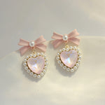 Heart Bow Pearl Earrings PL52956