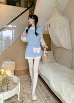 Blue Knit Vest Sweater PL52918