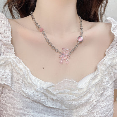 Pink Bear Necklace PL52877