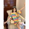 Cute Rainbow Stripe Oversized T-Shirt PL53030