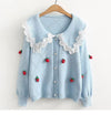 Lapel Strawberry Knit Sweater PL52818