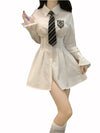 Mid Length White Shirt Dress PL53017