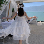 White Suspender Cake Dress PL52940