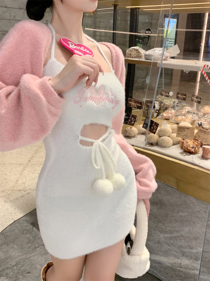 Cute plush knitted dress PL52886