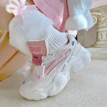 Pink White Bow Sneakers PL52852