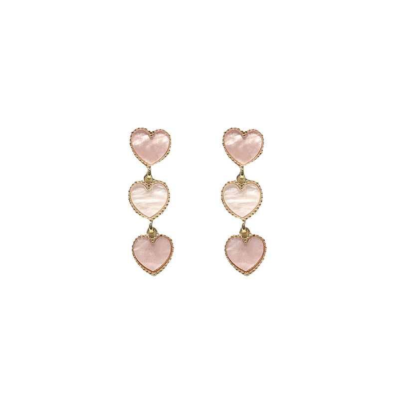 Shell Pink Heart Earrings PL52769