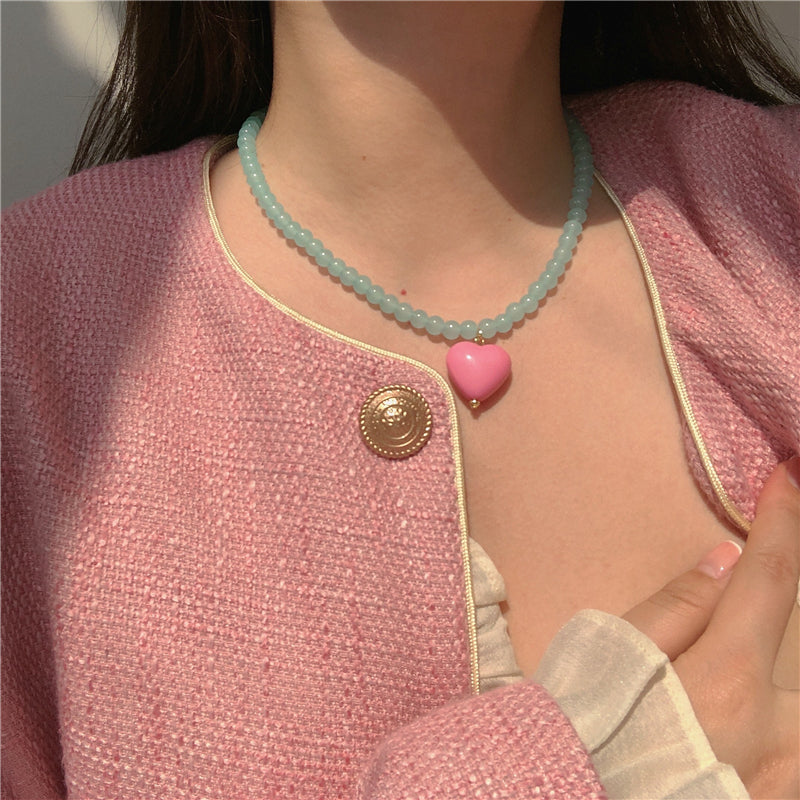 Powder Blue Heart Necklace PL52996