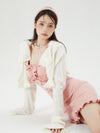 White knitted dress + coat two-piece set PL52887